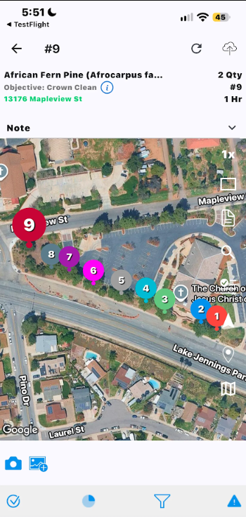 Site Map showing the Objective field and information icon